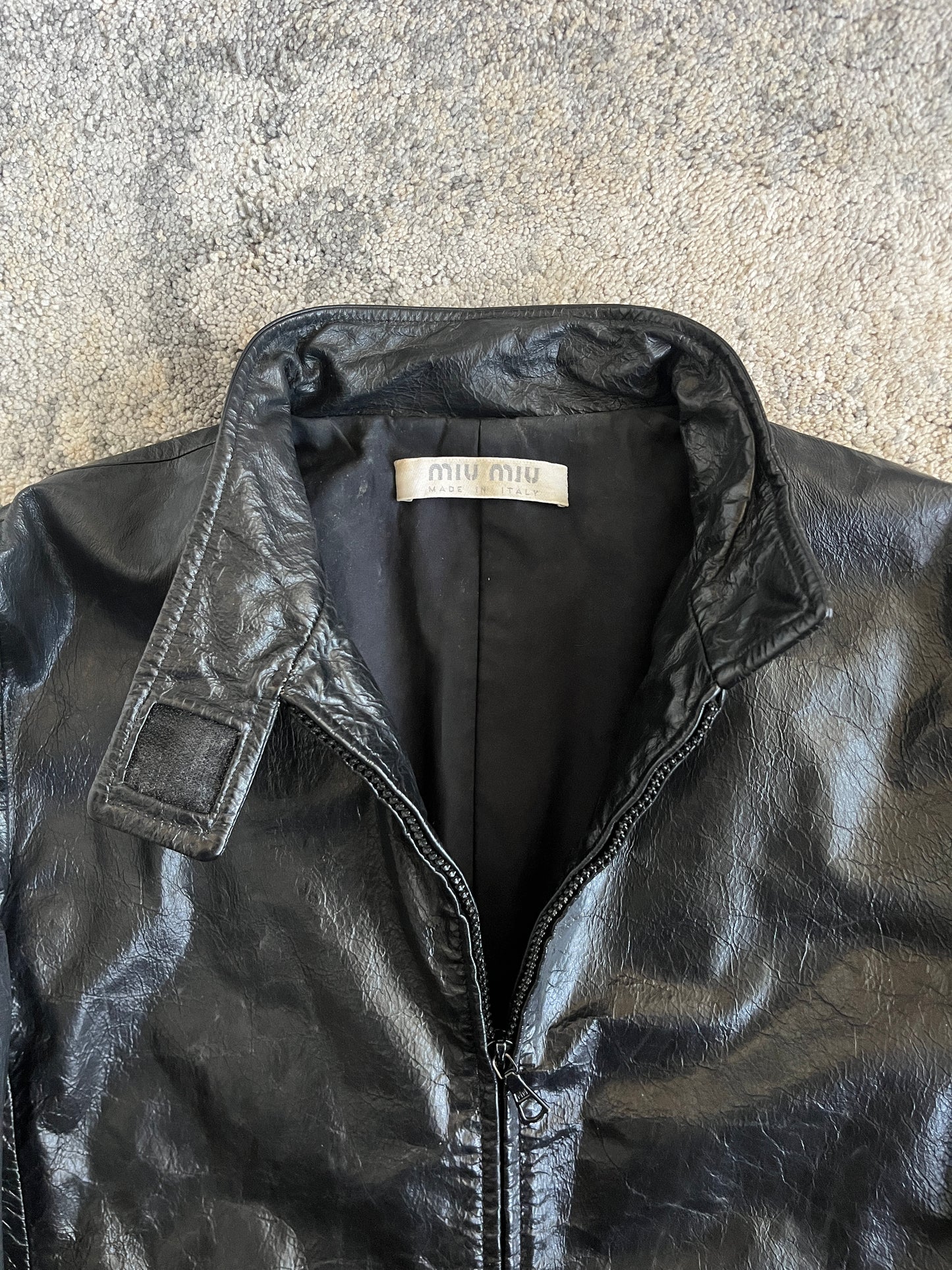 Miu Miu 1999 patent leather jacket