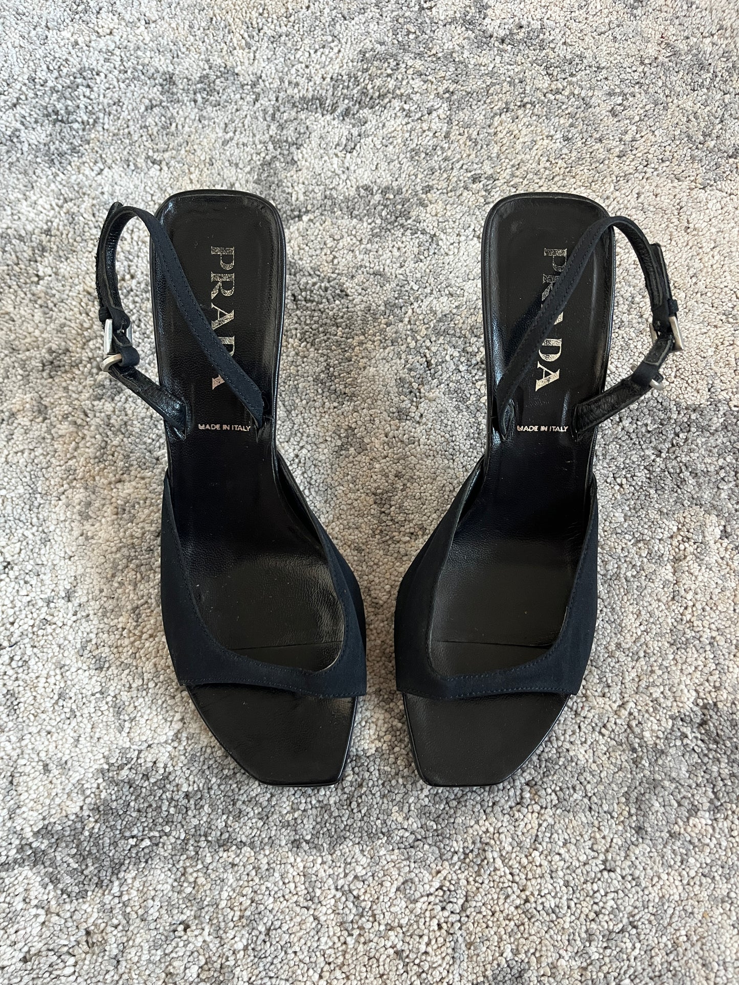 Prada SS2000 silk kitten heels