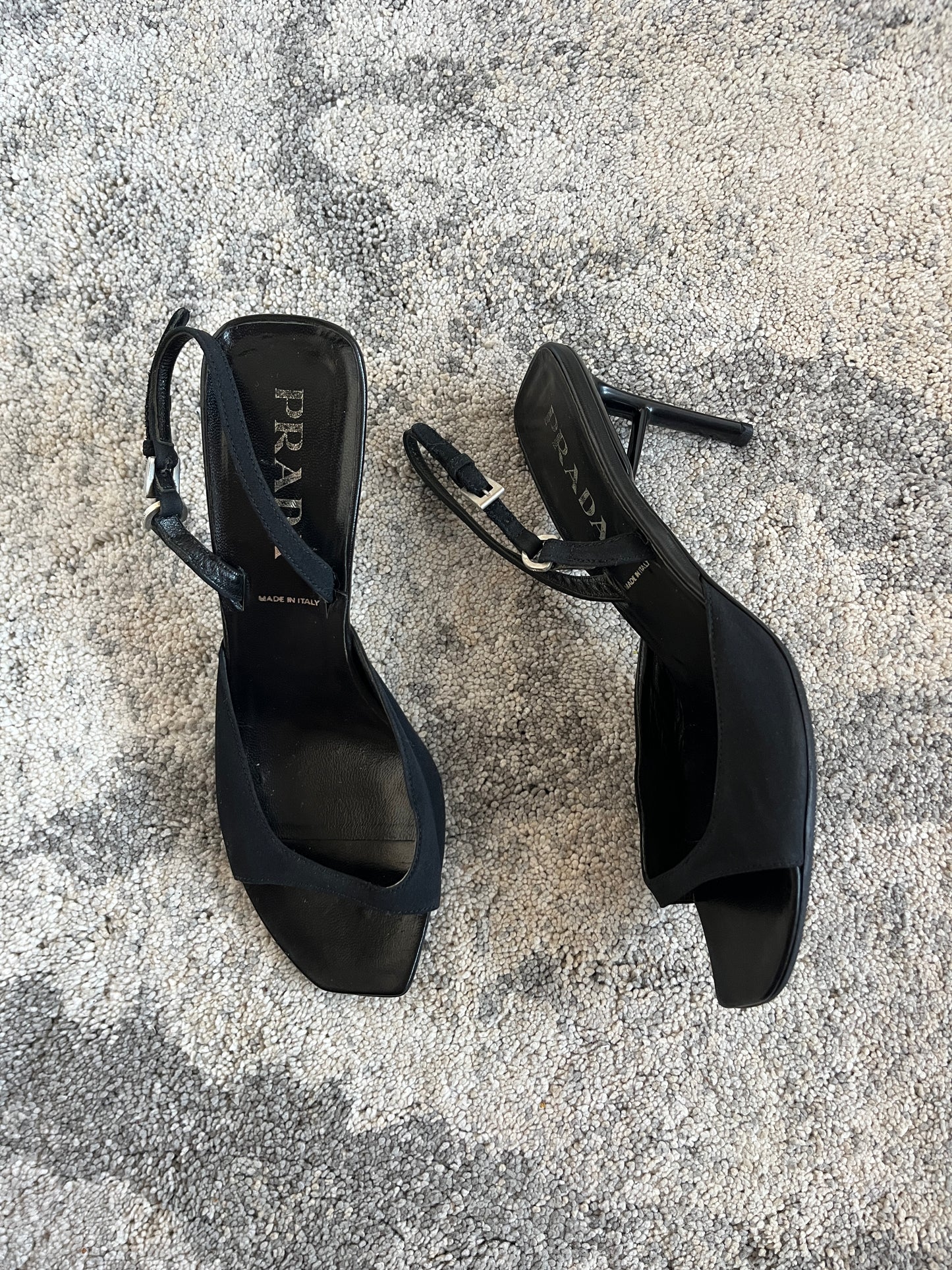 Prada SS2000 silk kitten heels