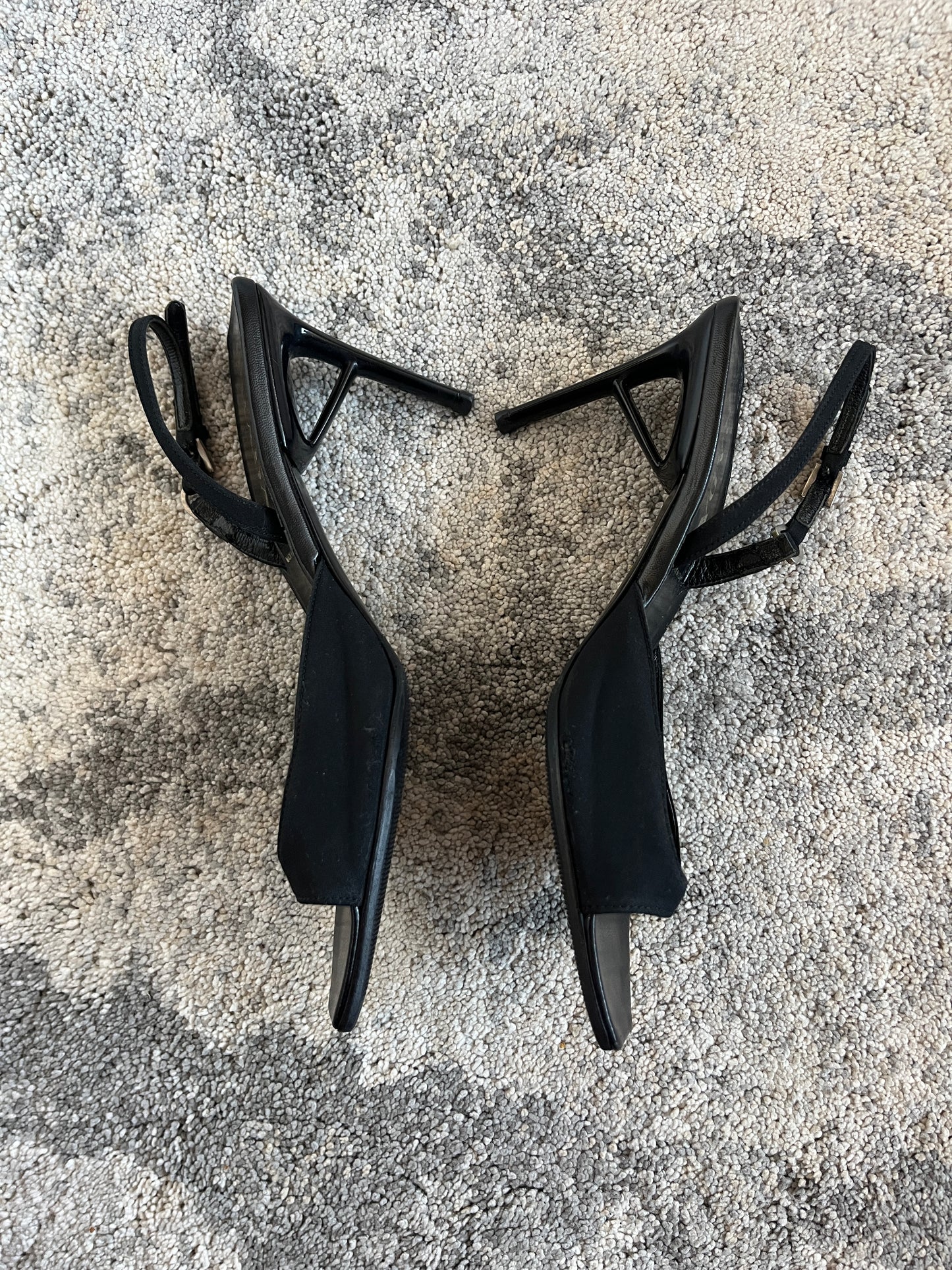 Prada SS2000 silk kitten heels