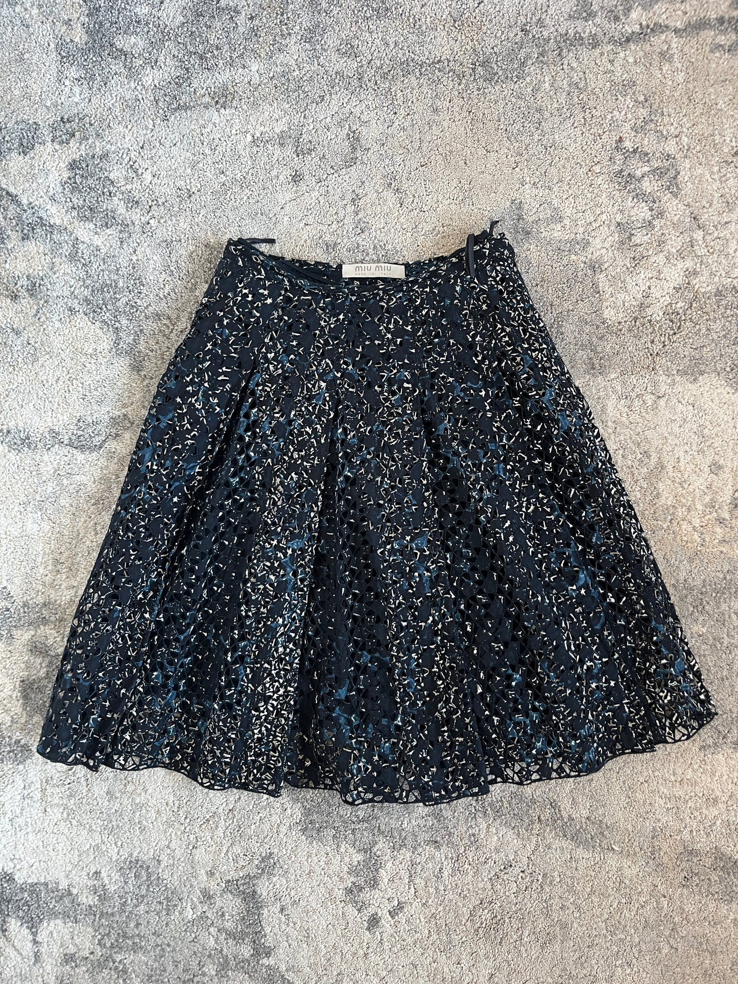 Miu Miu SS2001 perfored skirt