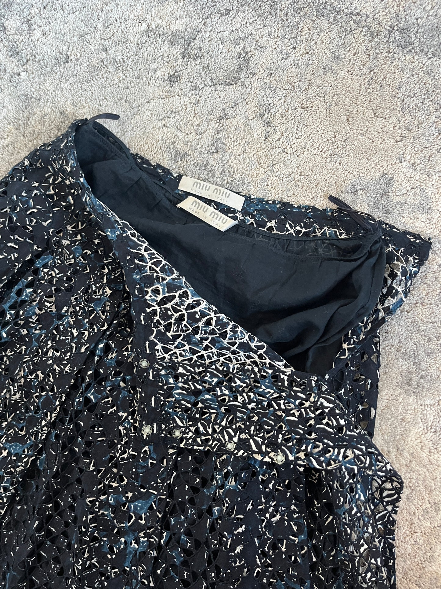 Miu Miu SS2001 perfored skirt