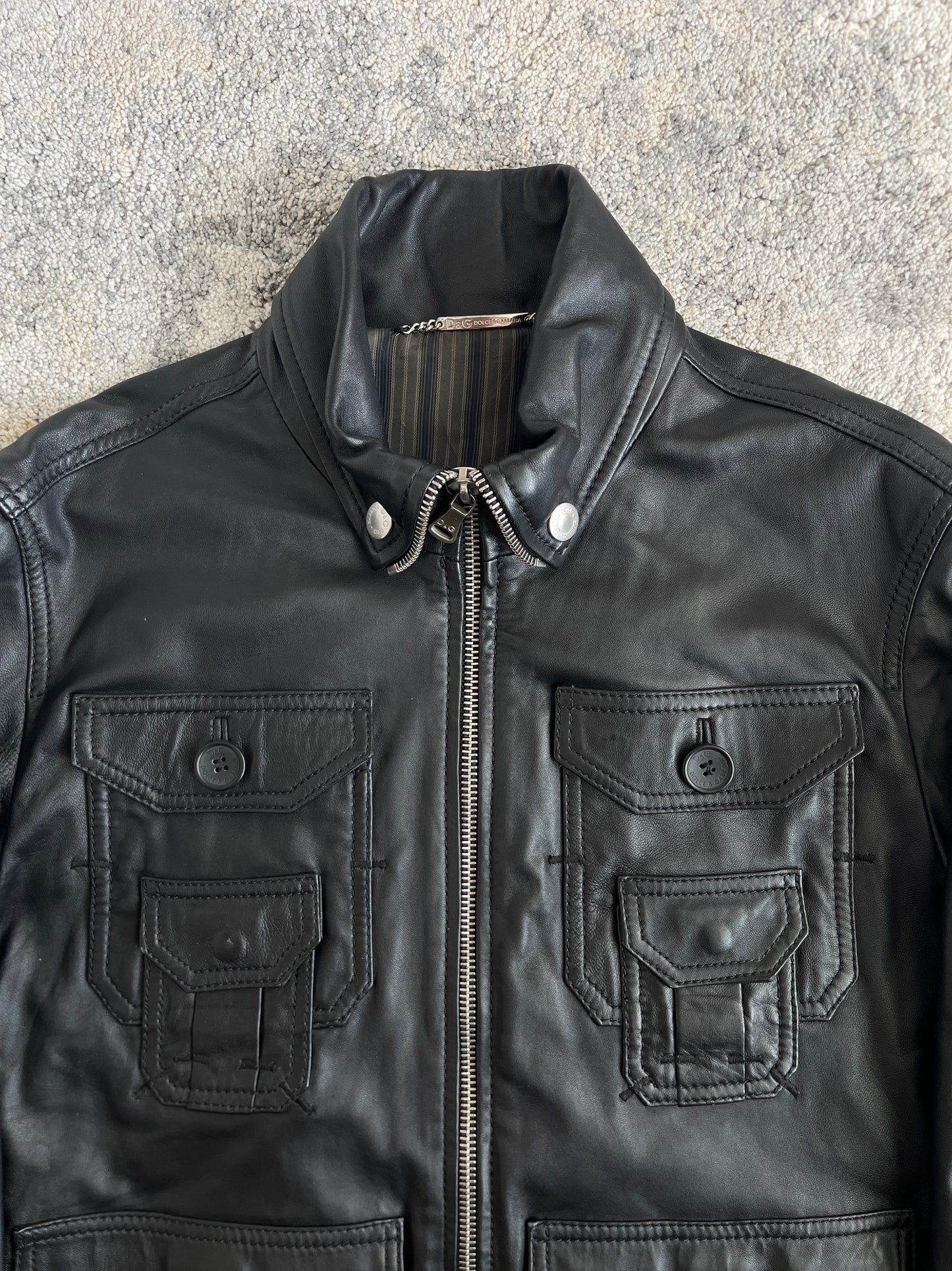 D&G 2000's multipockets leather jacket