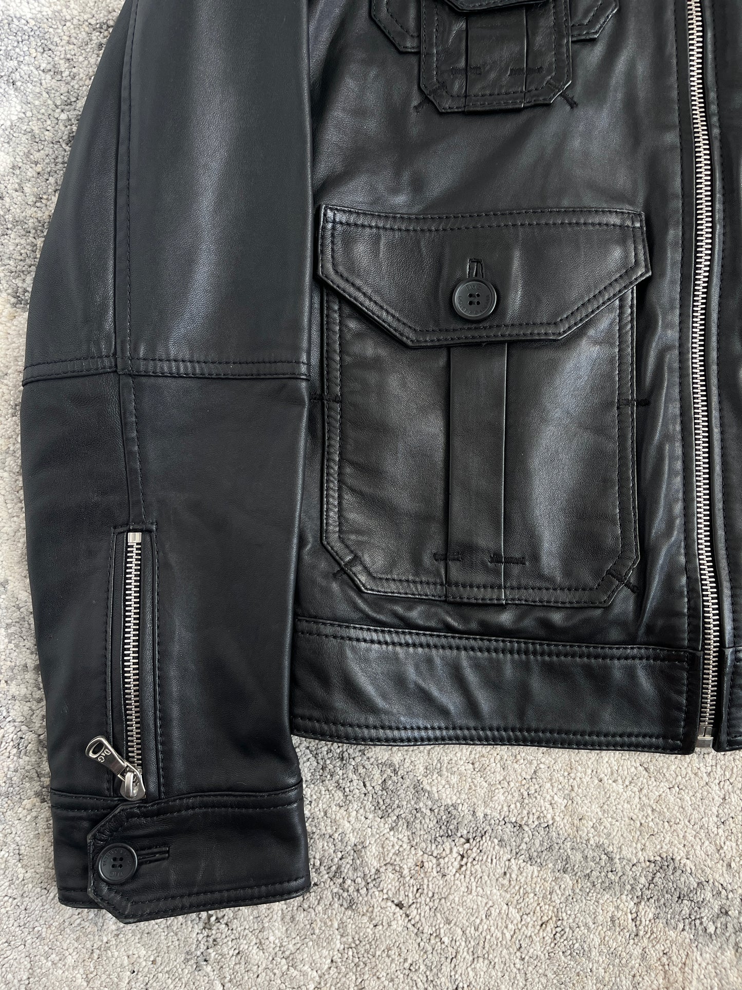 D&G 2000's multipockets leather jacket