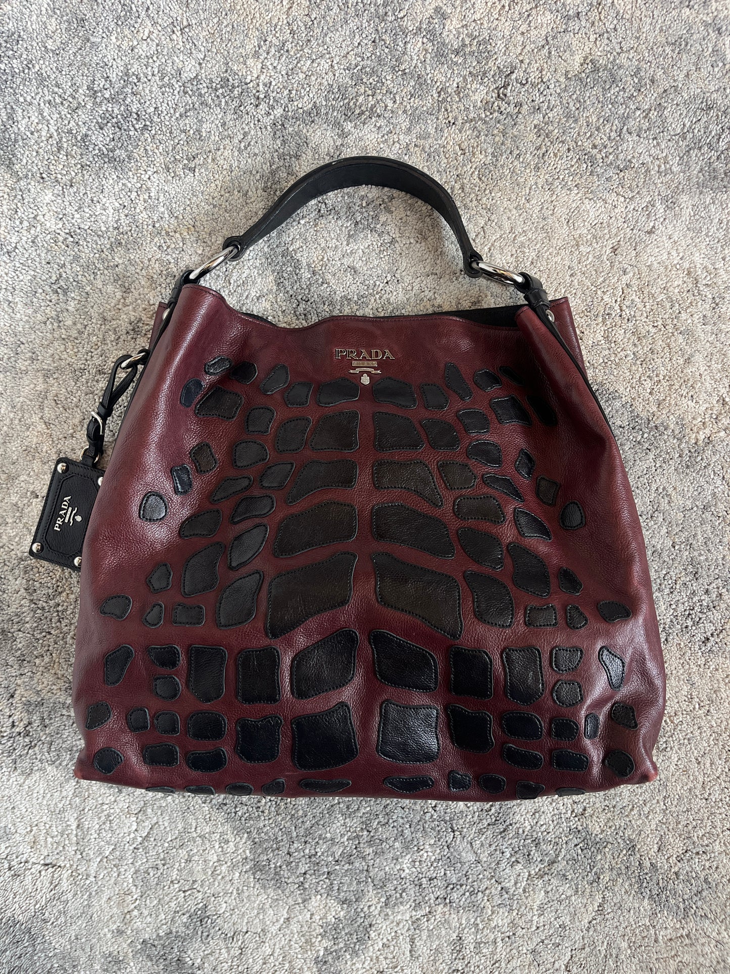 Prada 2010's leather scales patch bag