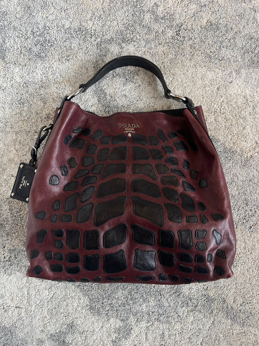 Prada 2010's leather scales patch bag