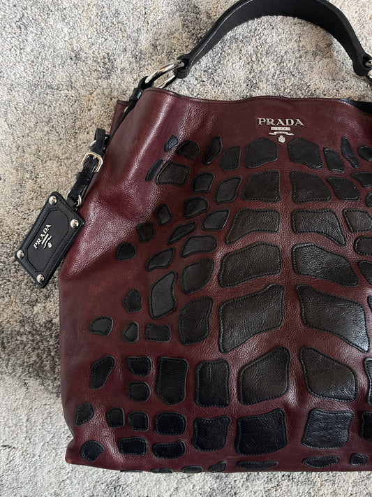 Prada 2010's leather scales patch bag
