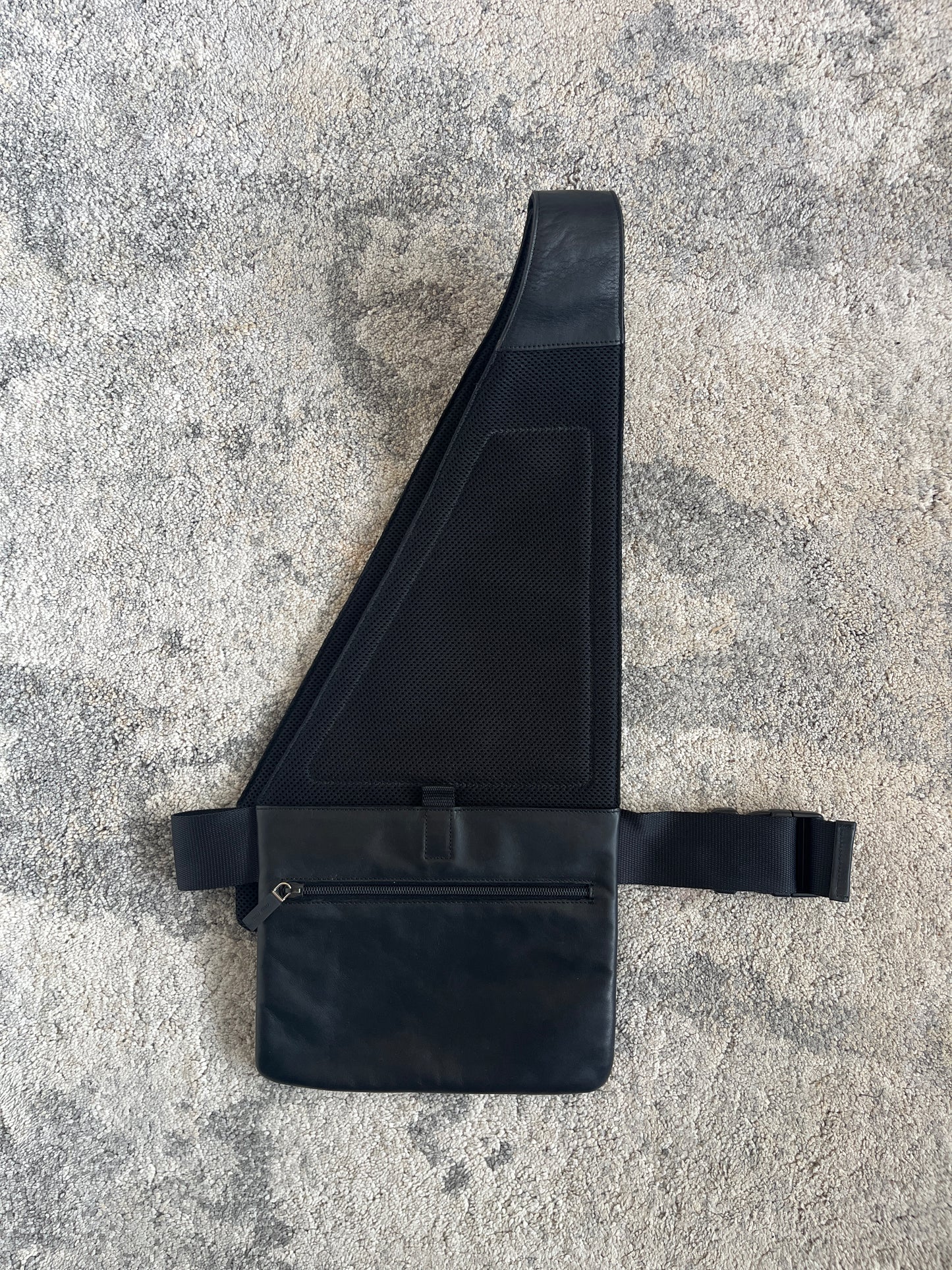Miu Miu FW1999 leather & mesh chest rig