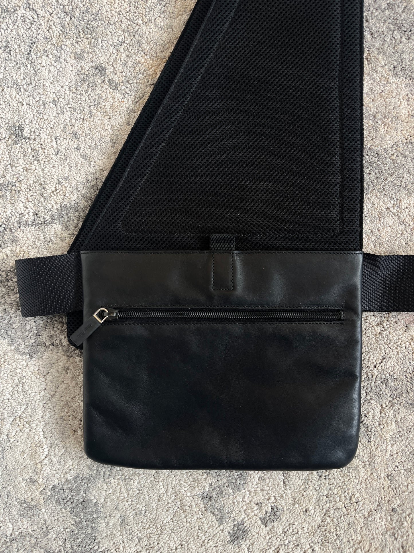 Miu Miu FW1999 leather & mesh chest rig