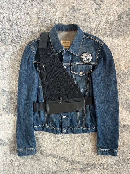 Miu Miu FW1999 leather & mesh chest rig