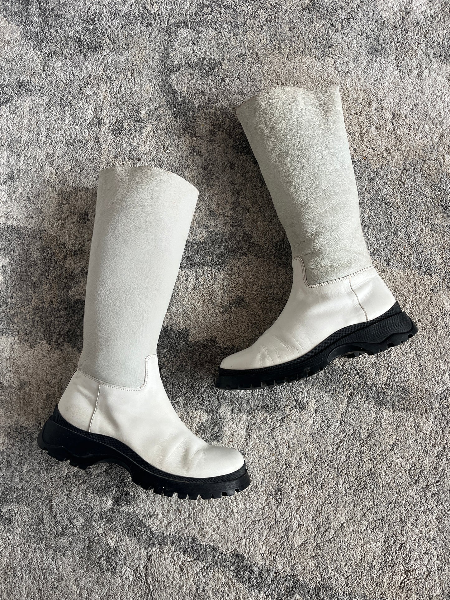 Prada FW2004 shearling combat boots