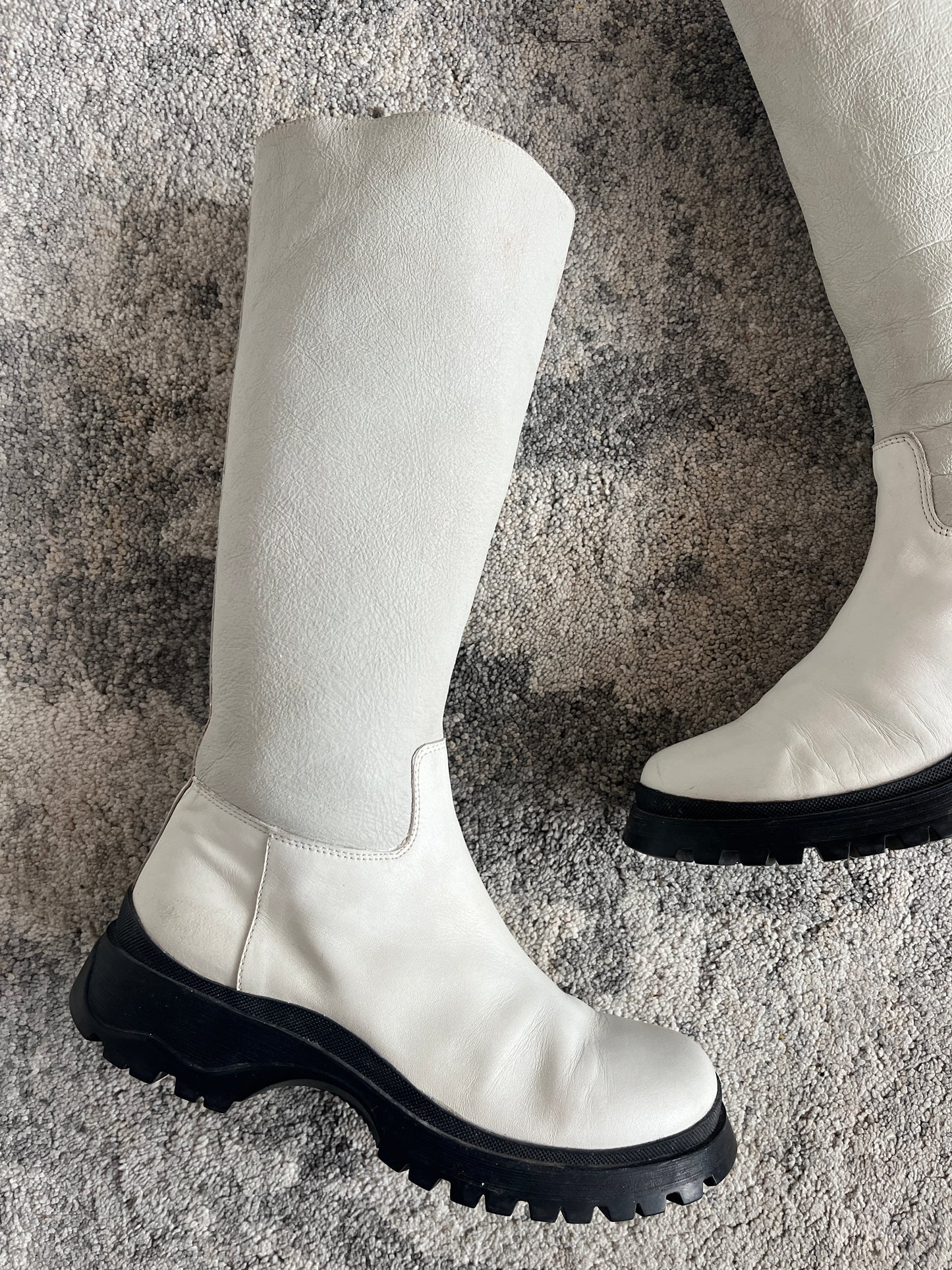 Prada FW2004 shearling combat boots