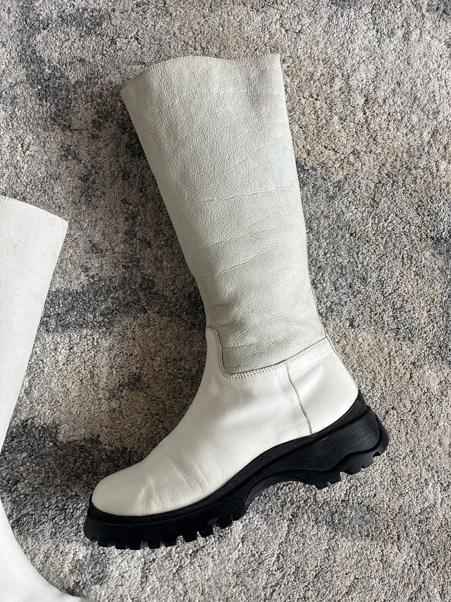 Prada FW2004 shearling combat boots