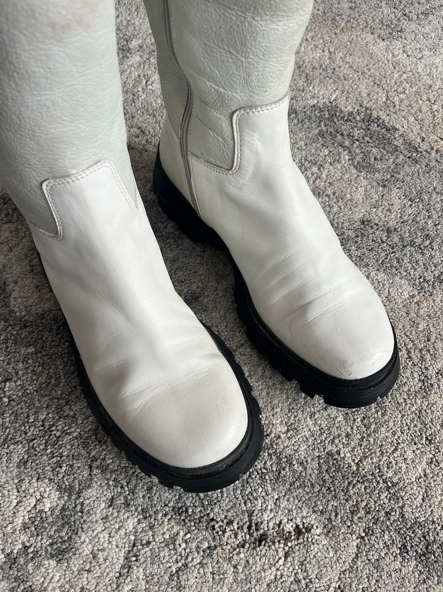 Prada FW2004 shearling combat boots