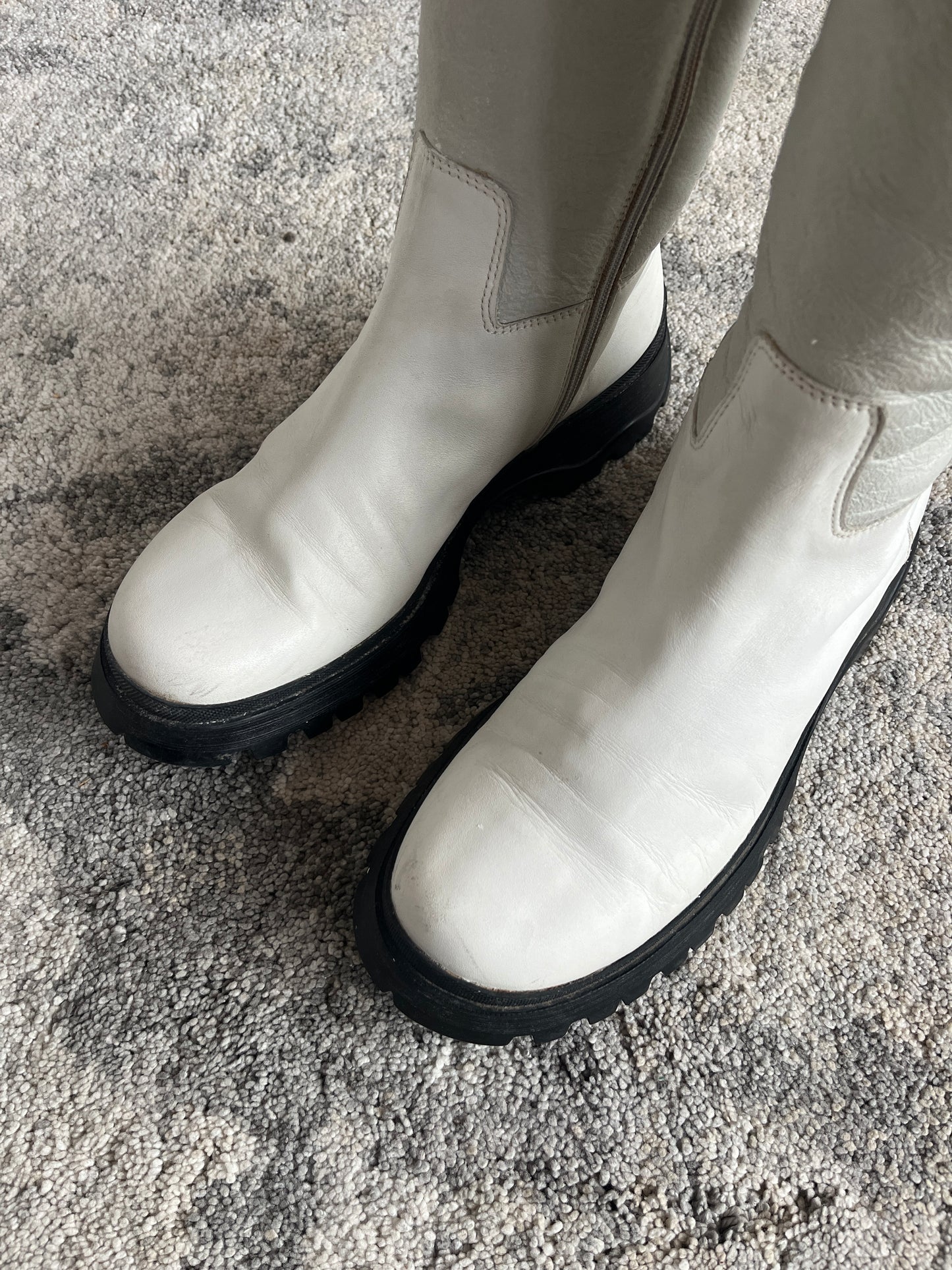 Prada FW2004 shearling combat boots