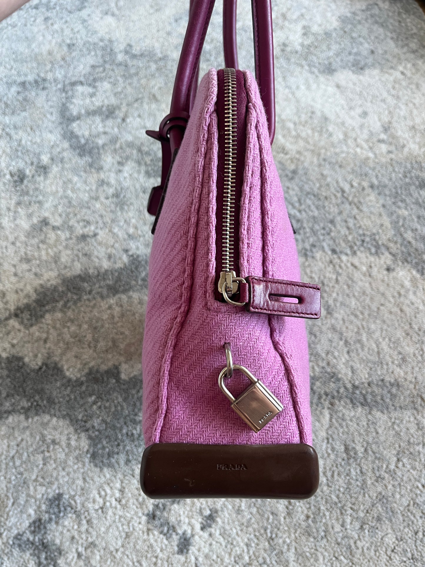 Prada FW1999 wool pink handbag