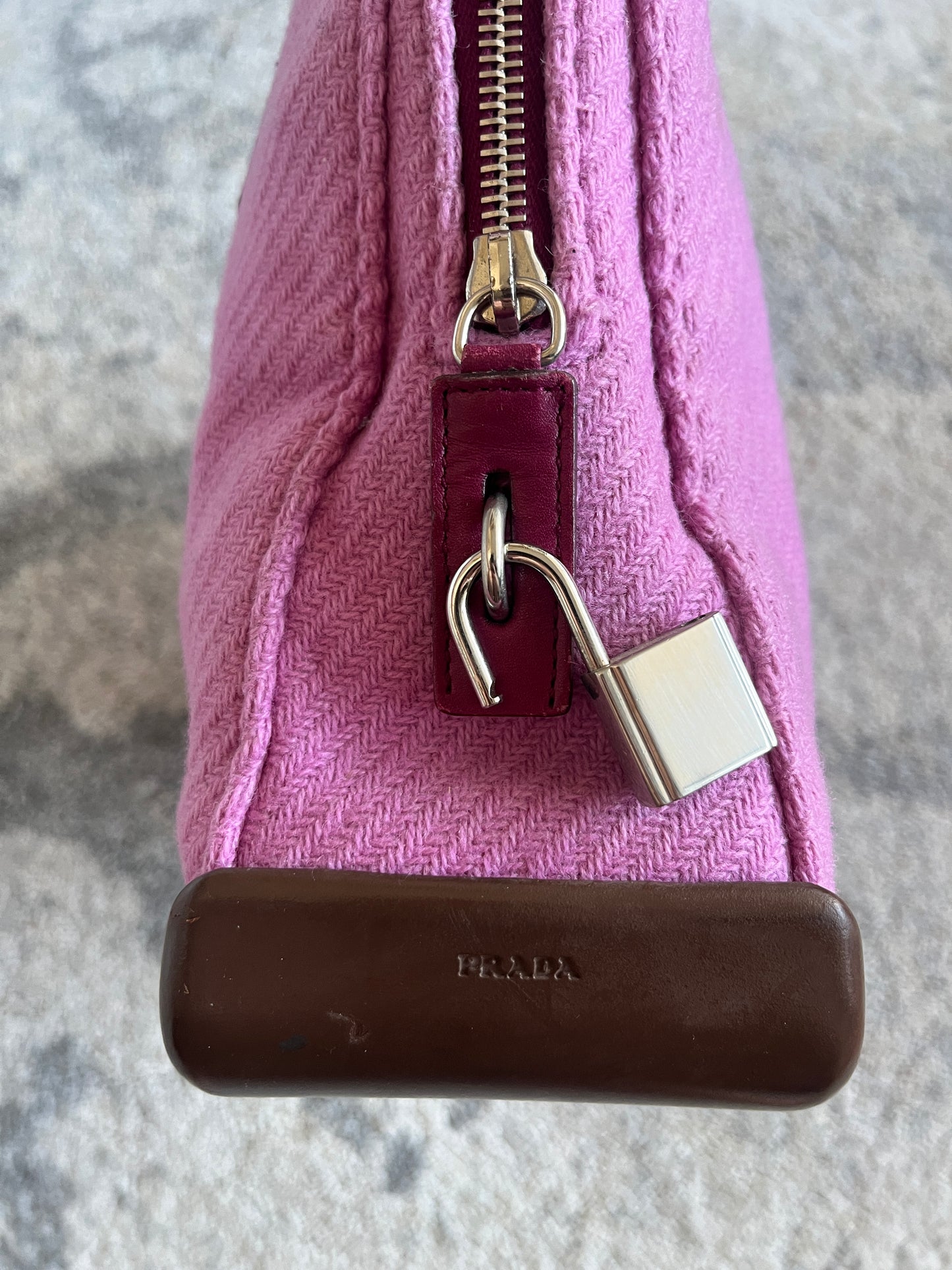 Prada FW1999 wool pink handbag