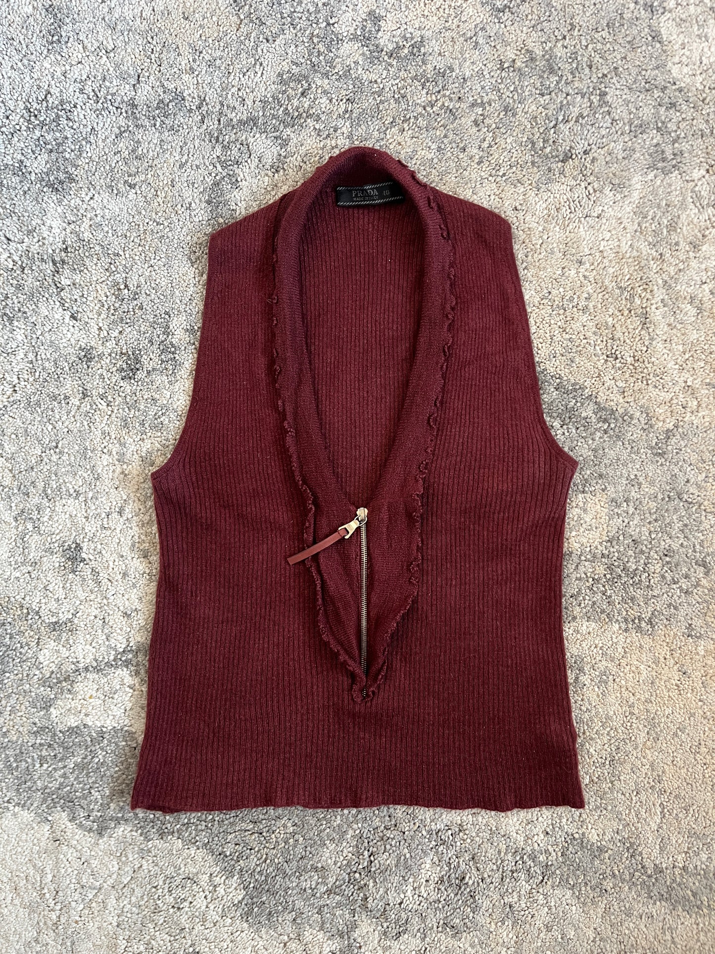Prada FW1999 middle zip cachemir top