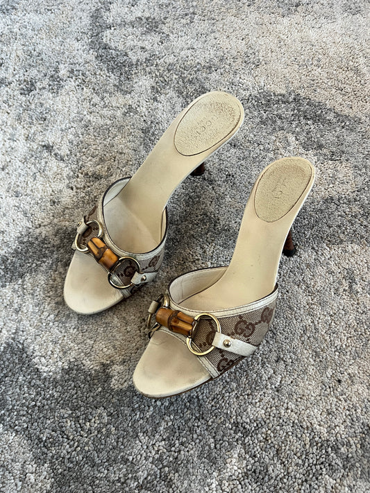 Gucci 2000's bamboo heels mules  by Tom Ford