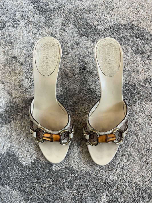 Gucci 2000's bamboo heels mules  by Tom Ford