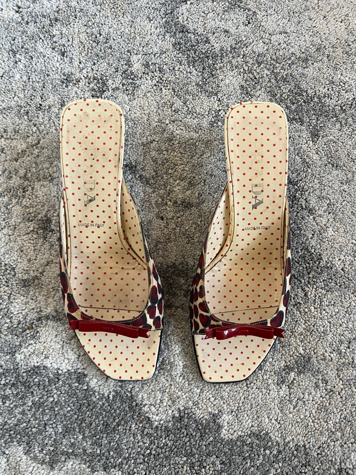 Prada SS2000 silk & leather mules