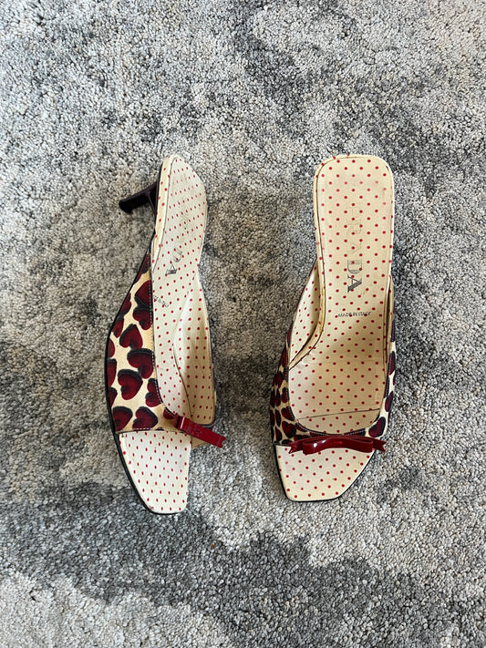 Prada SS2000 silk & leather mules