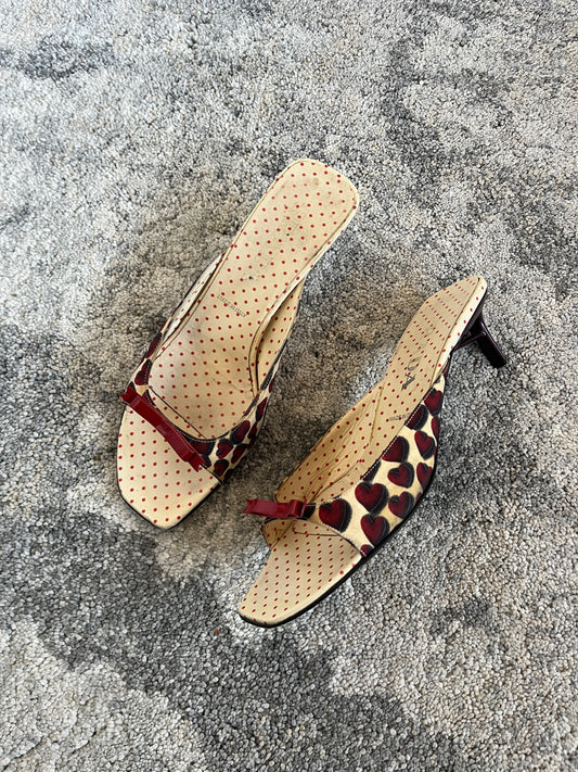 Prada SS2000 silk & leather mules