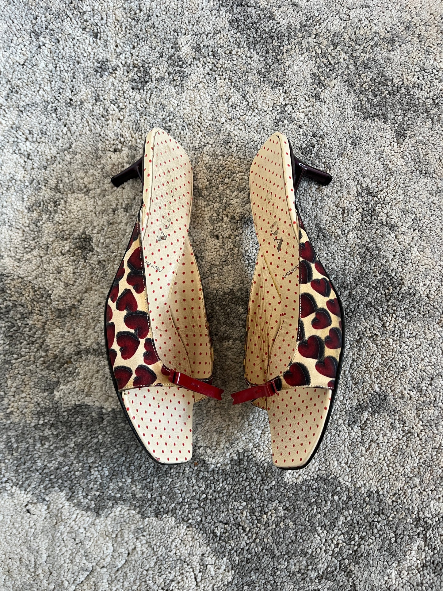 Prada SS2000 silk & leather mules