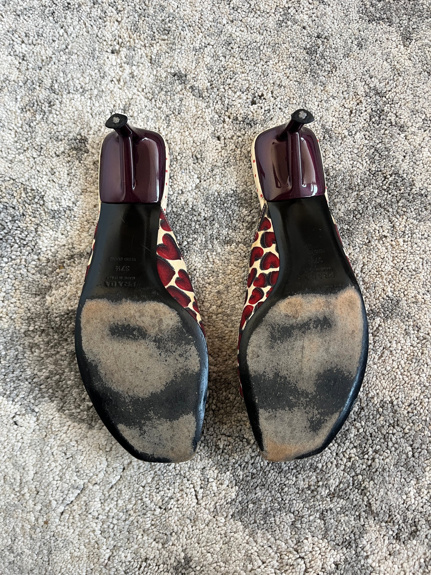 Prada SS2000 silk & leather mules