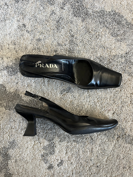 Prada FW1999 leather slingbacks heels