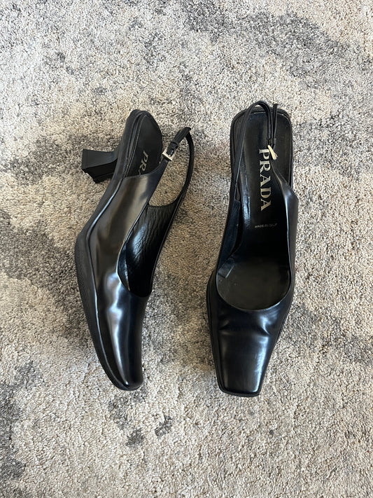Prada FW1999 leather slingbacks heels
