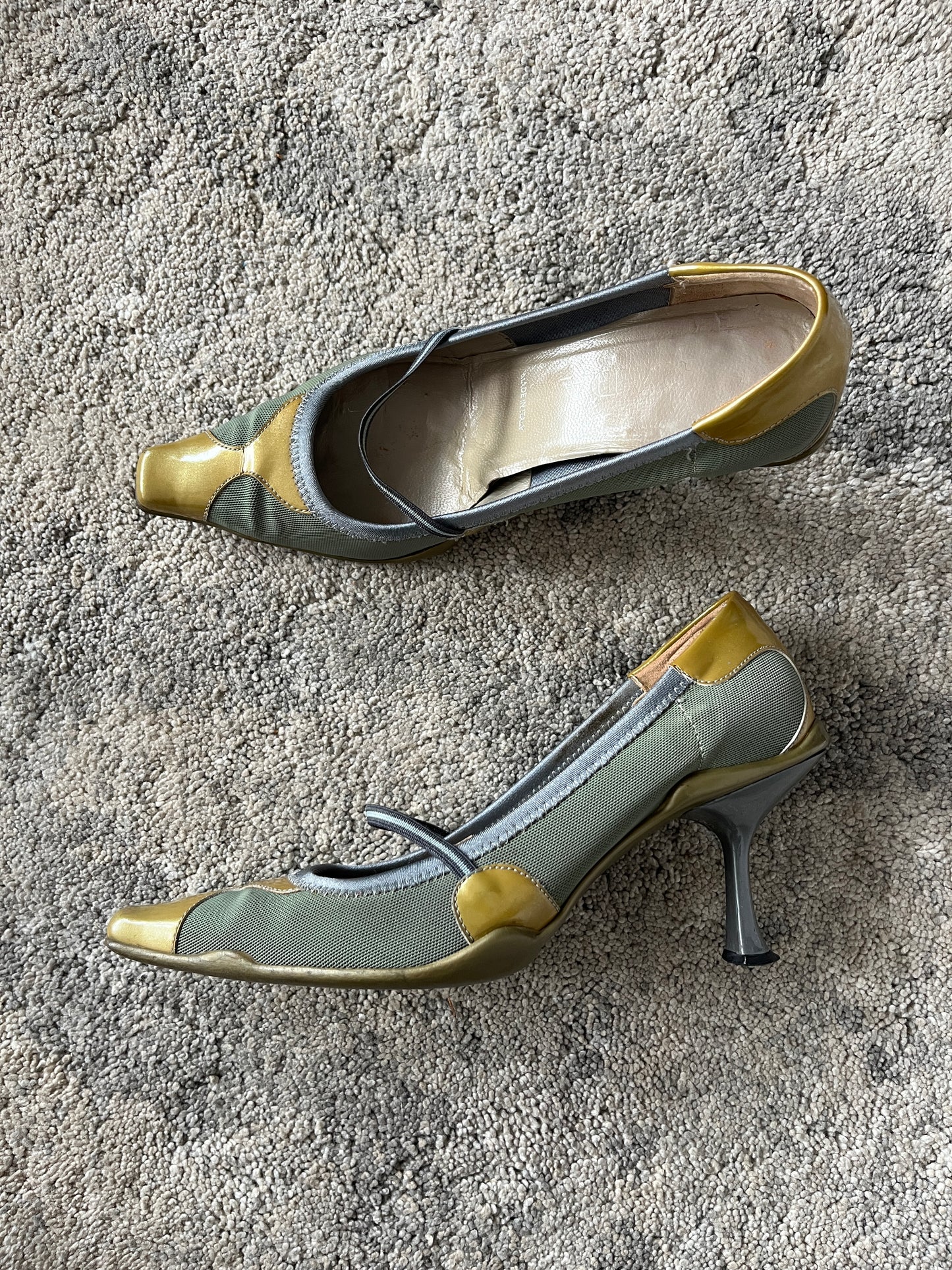 Prada SS2000 nylon & patent heels