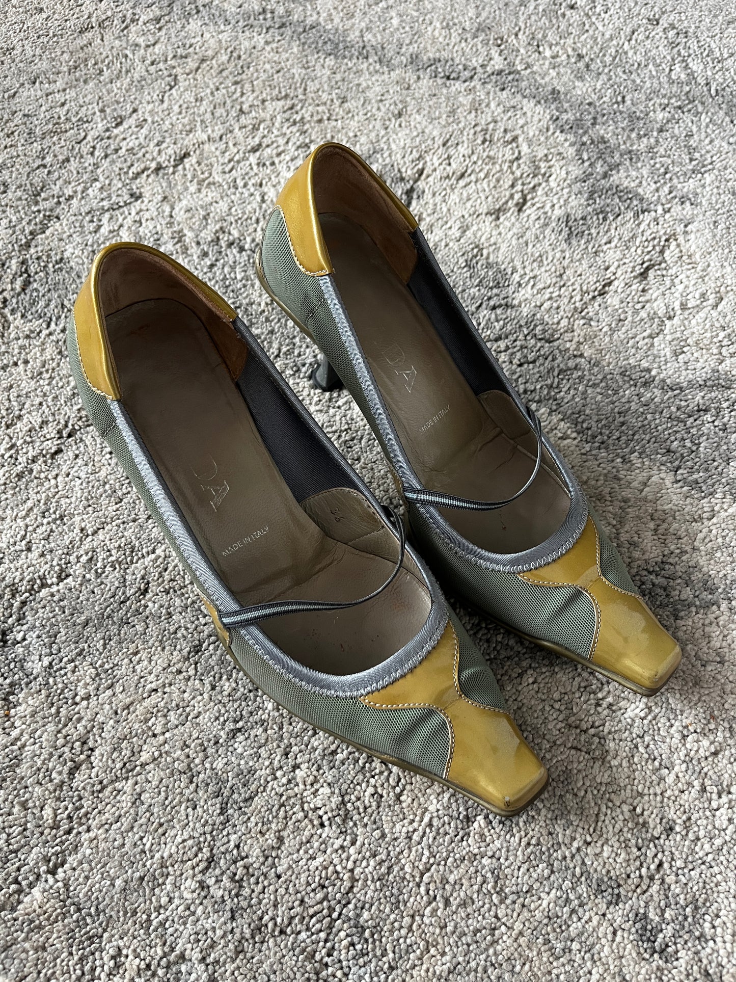 Prada SS2000 nylon & patent heels