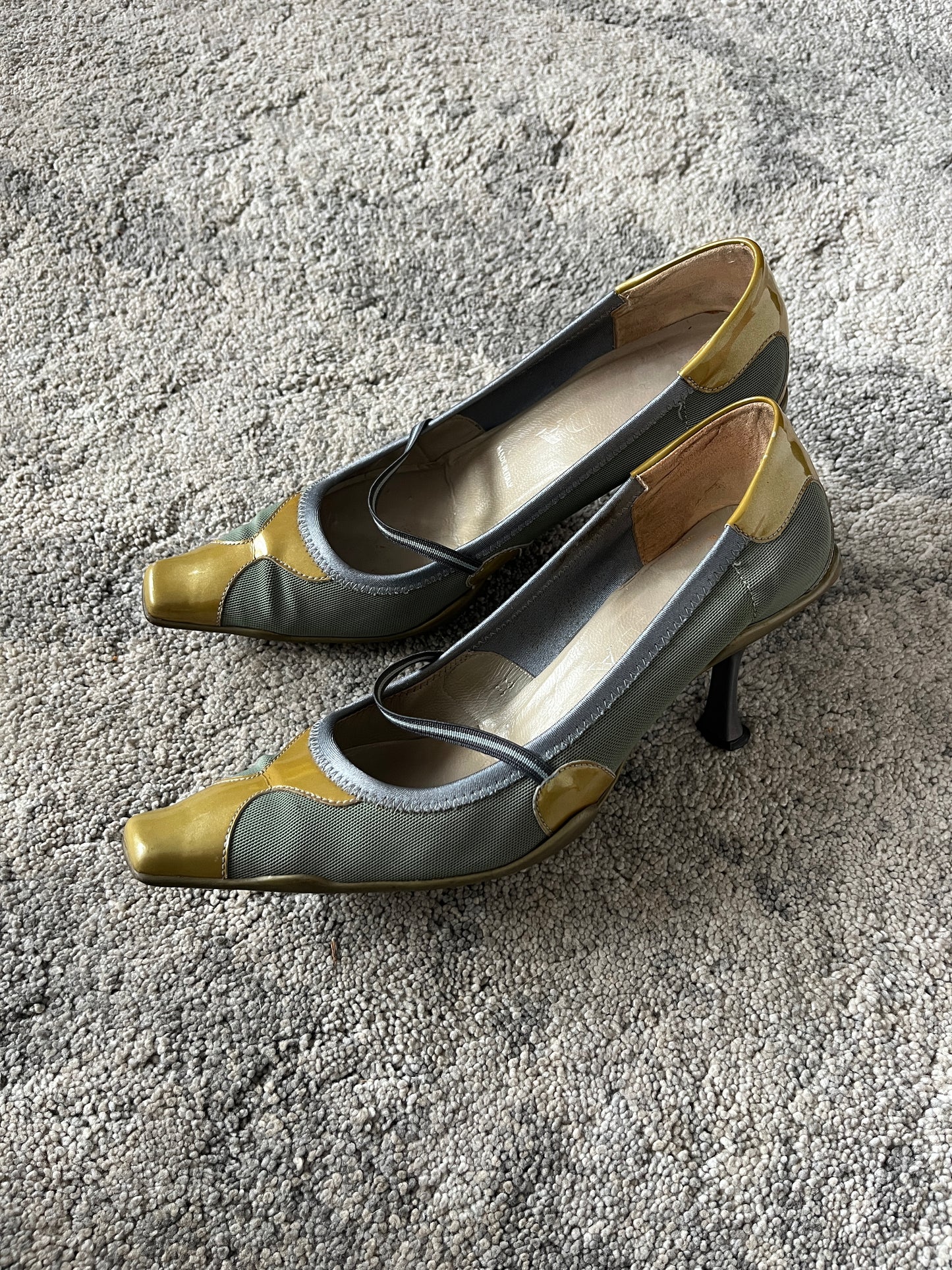 Prada SS2000 nylon & patent heels