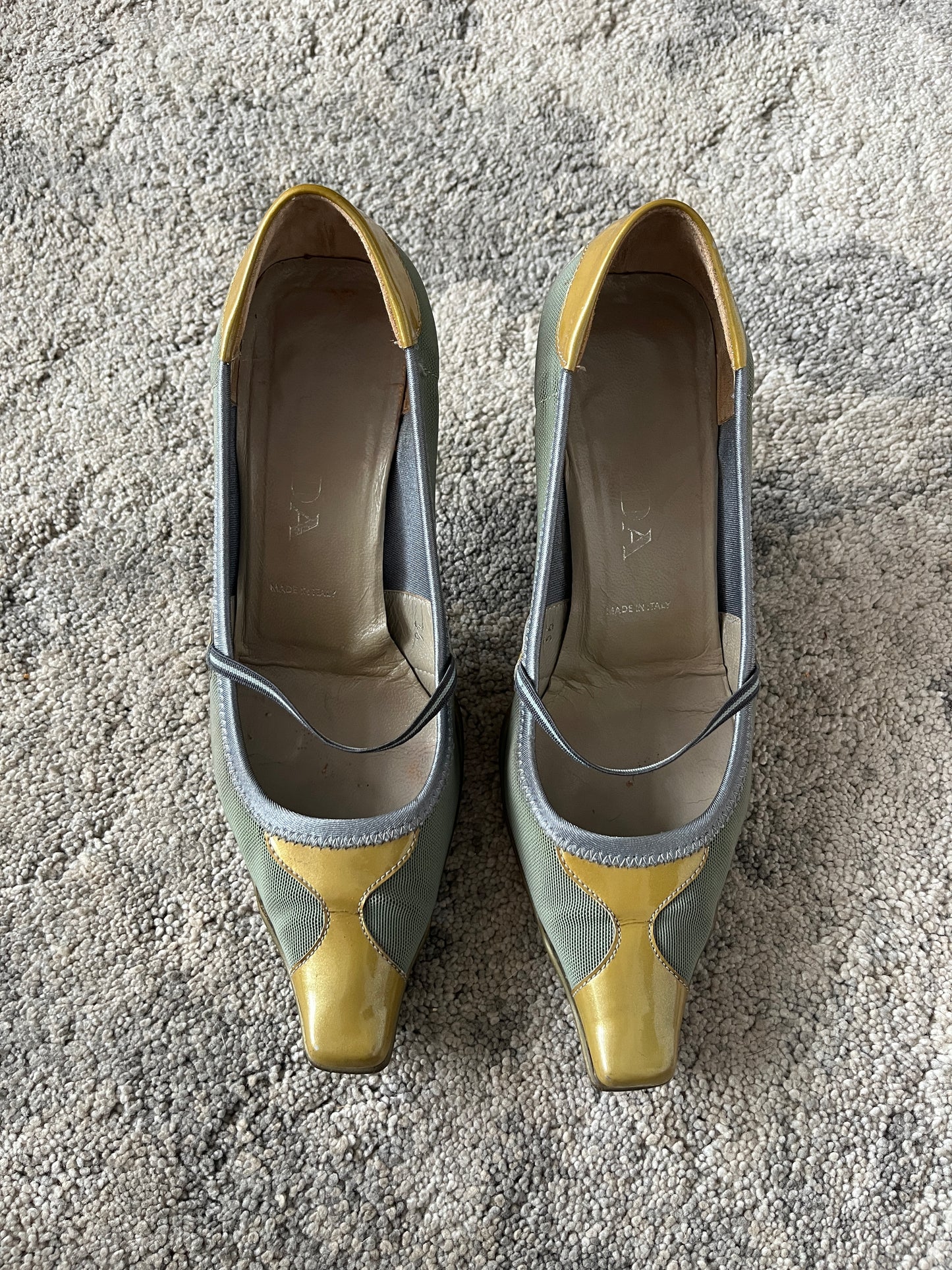 Prada SS2000 nylon & patent heels