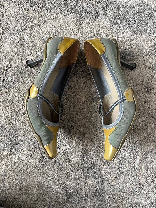 Prada SS2000 nylon & patent heels