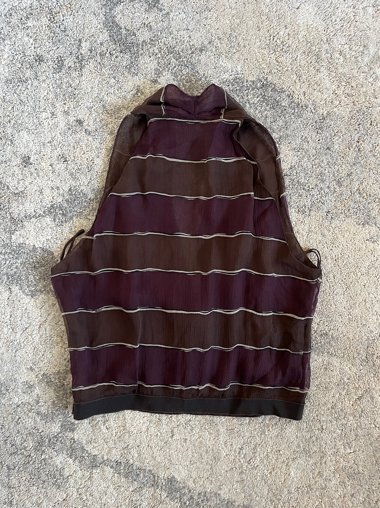Prada FW2000 stripe silk top