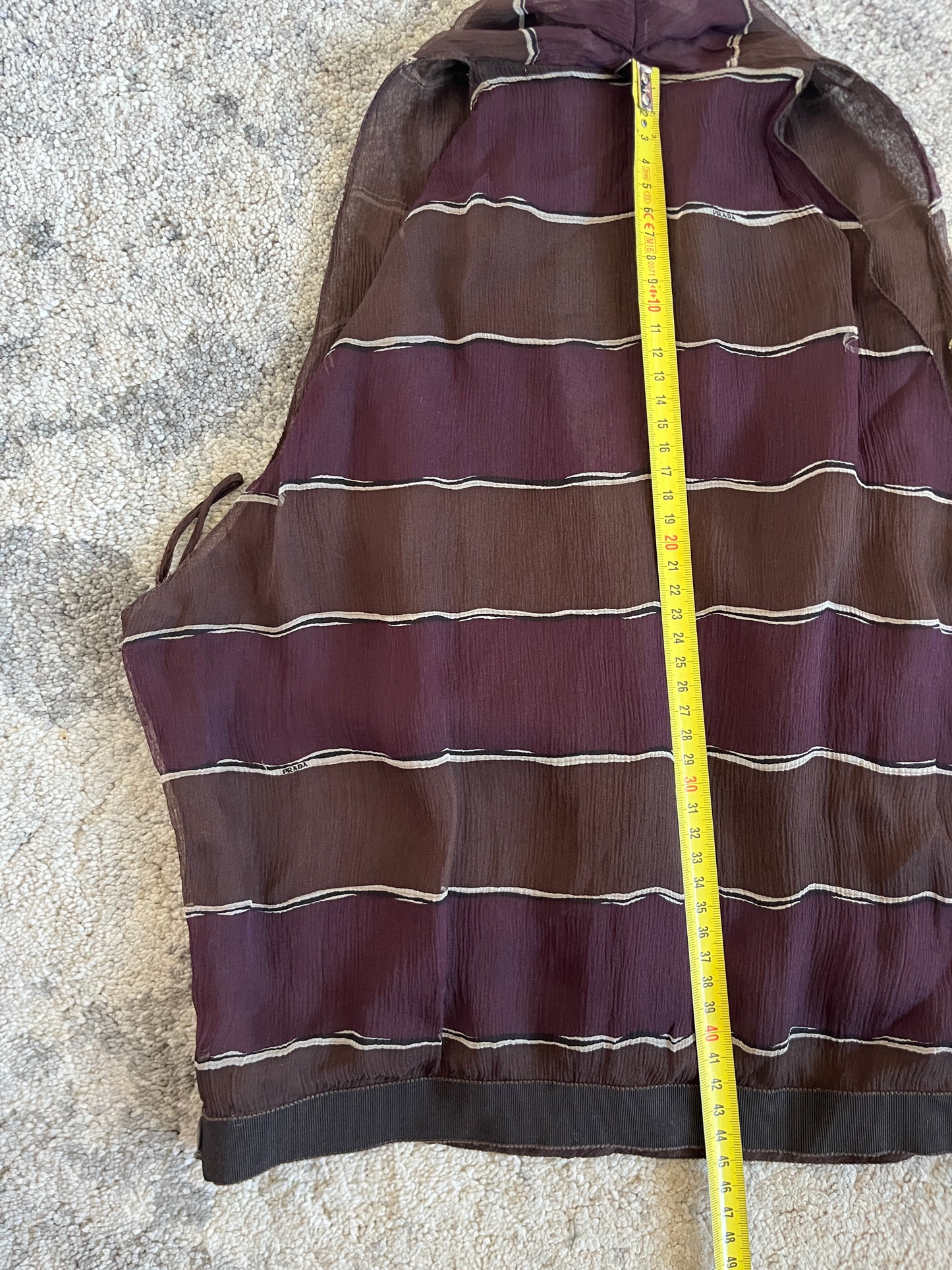 Prada FW2000 stripe silk top