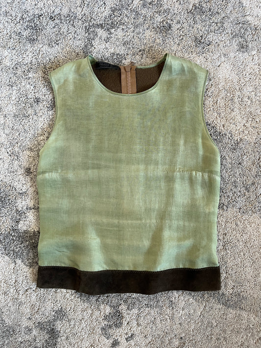 Prada FW1999 silk& mesh top