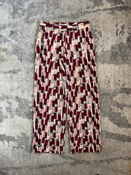 Prada SS2000 silk & nylon lipstick pants