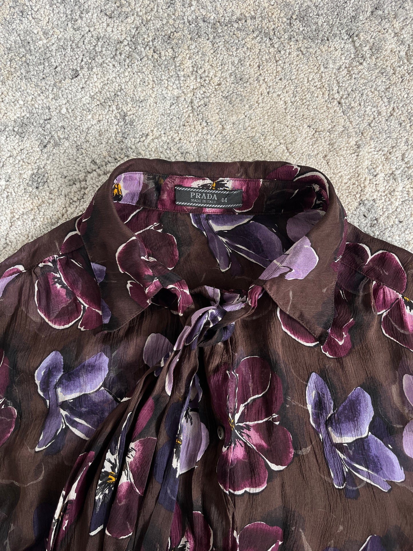 Prada FW2000 silk flowers shirt