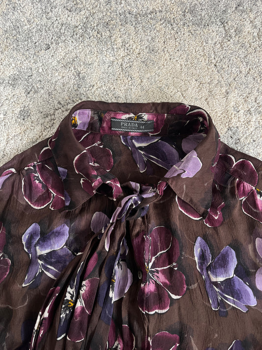Prada FW2000 silk flowers shirt