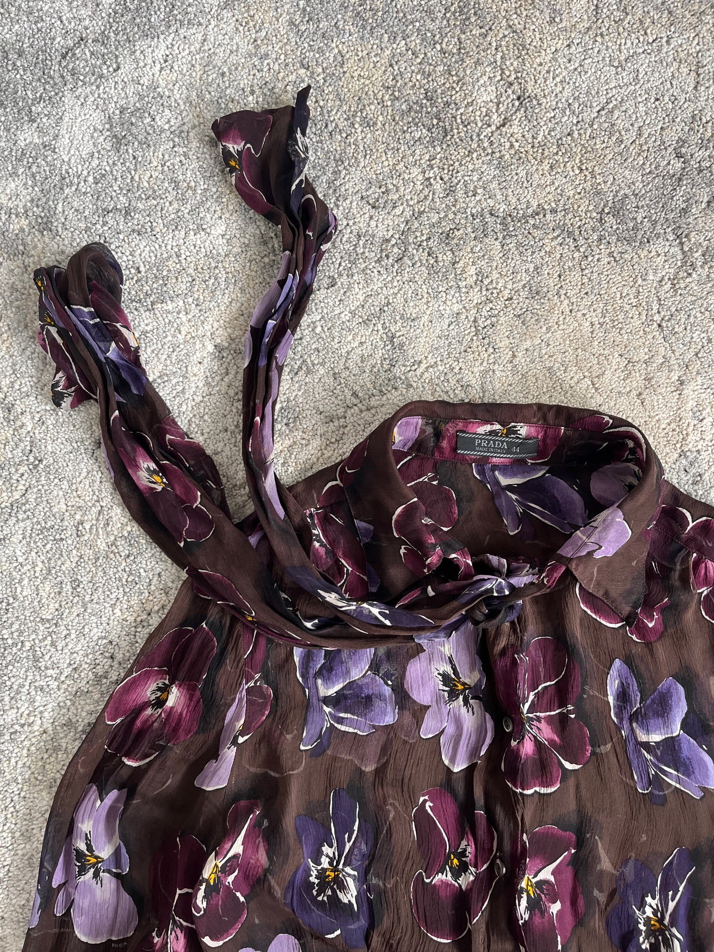 Prada FW2000 silk flowers shirt