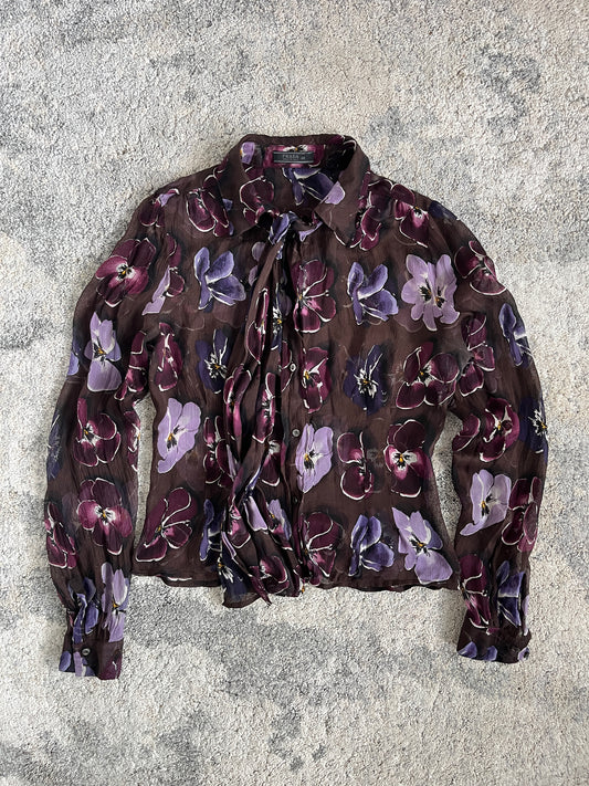 Prada FW2000 silk flowers shirt