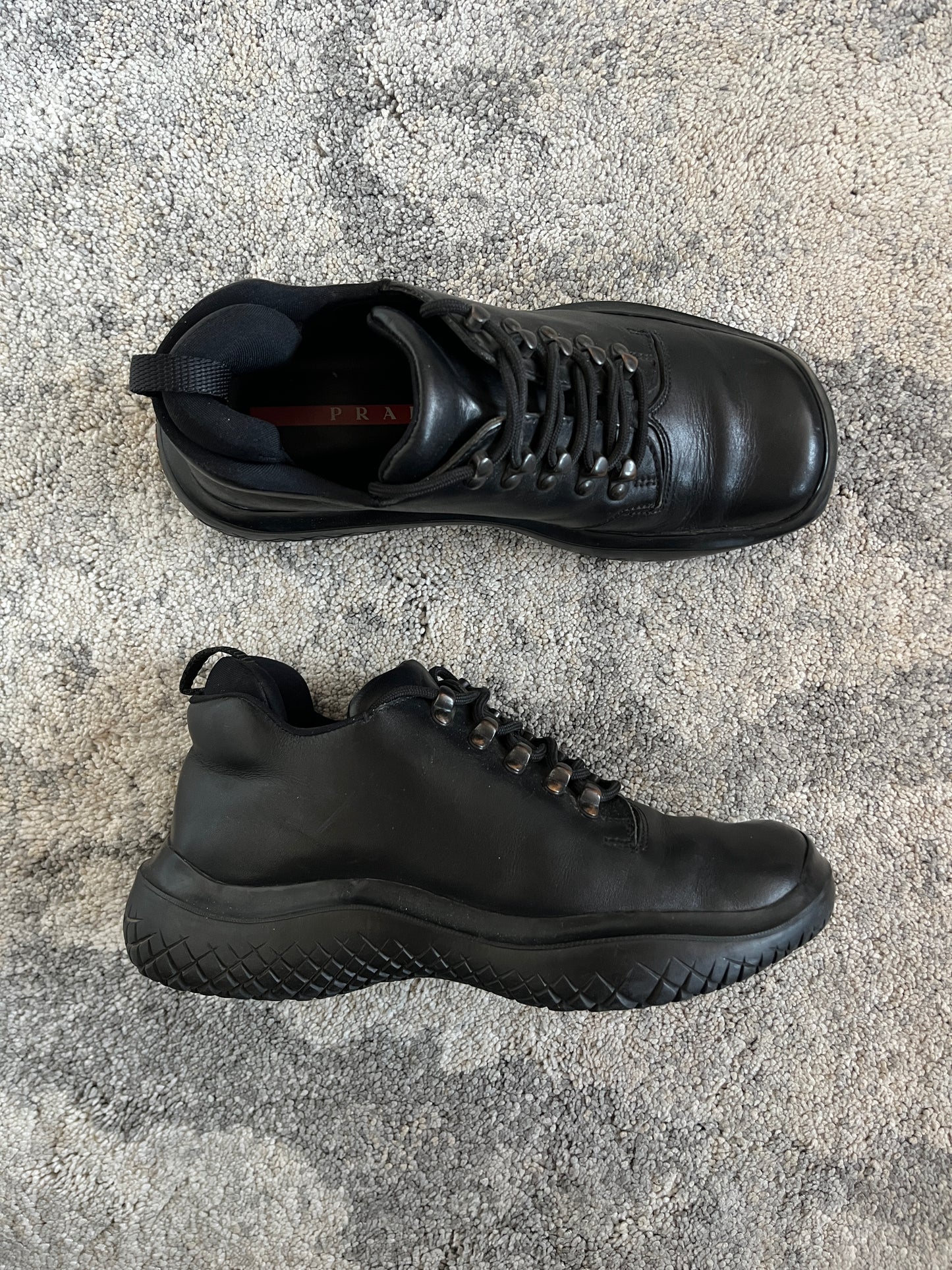 Prada FW1999 hiking shoes with vibram soles