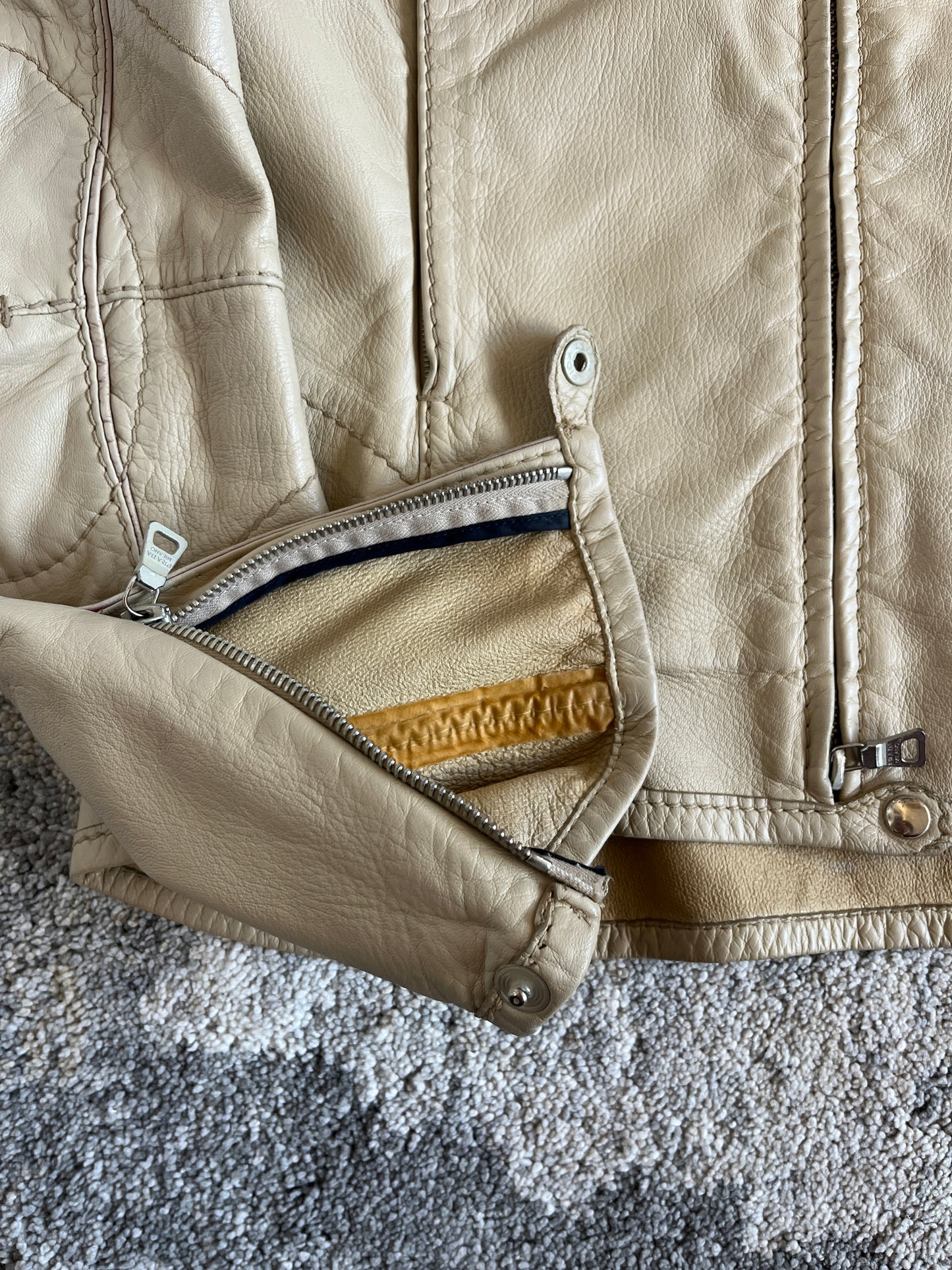 Prada SS2000 leather motor bike jacket