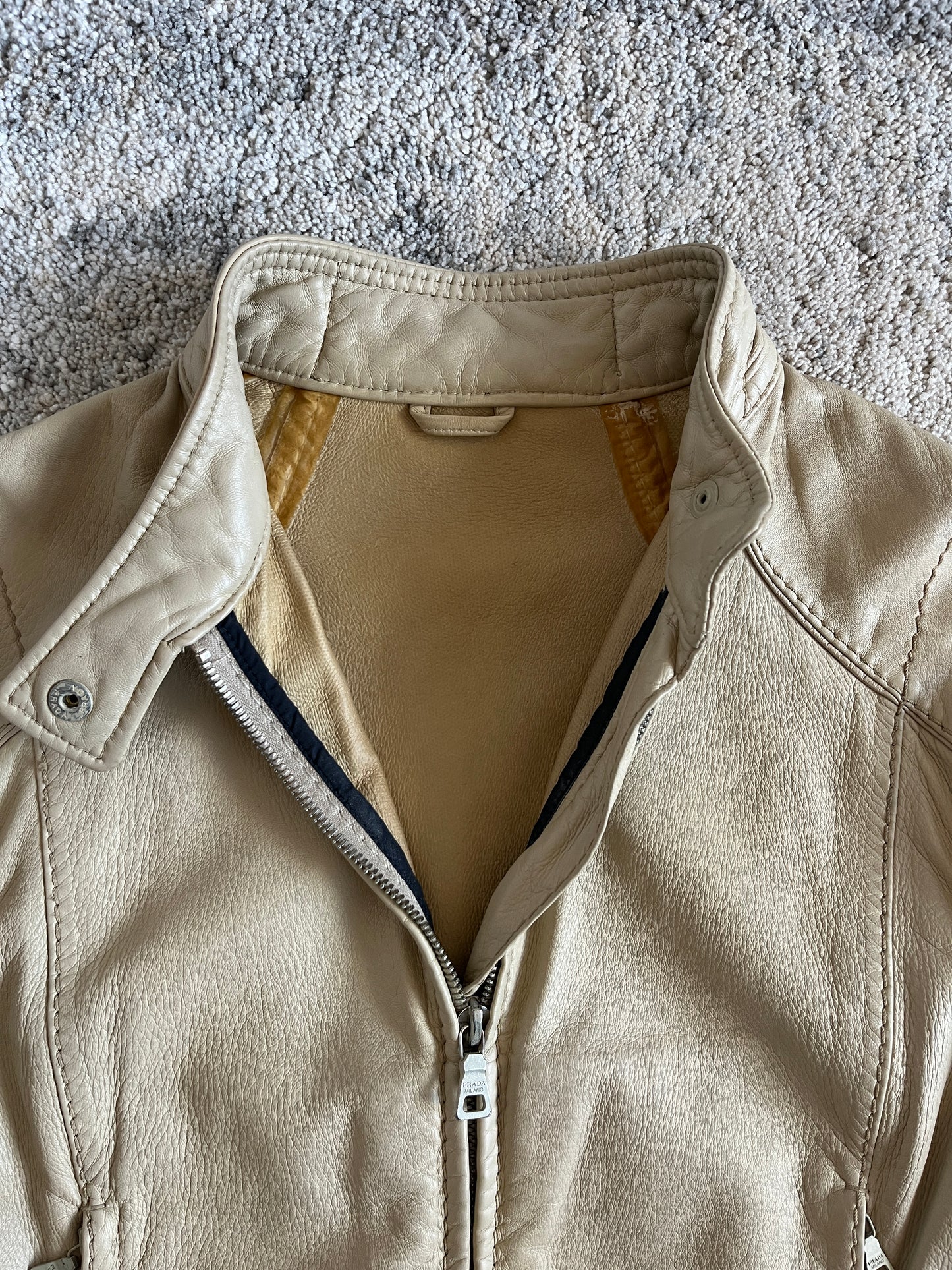 Prada SS2000 leather motor bike jacket