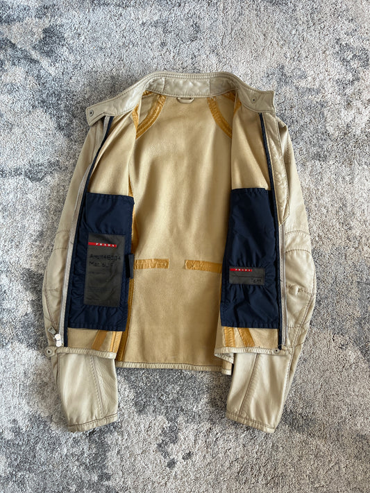 Prada  SS2000 leather motor bike jacket
