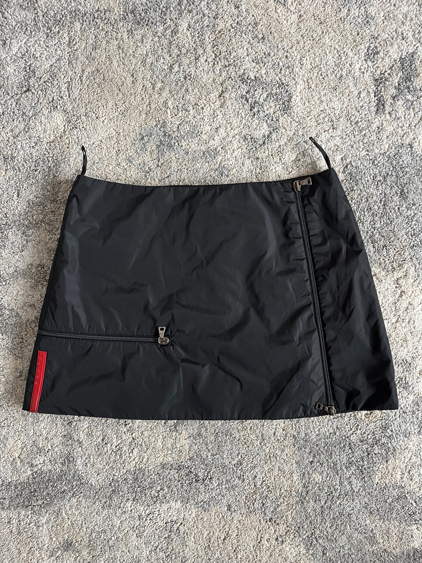 Prada SS1999 nylon multi-zip mini skirt