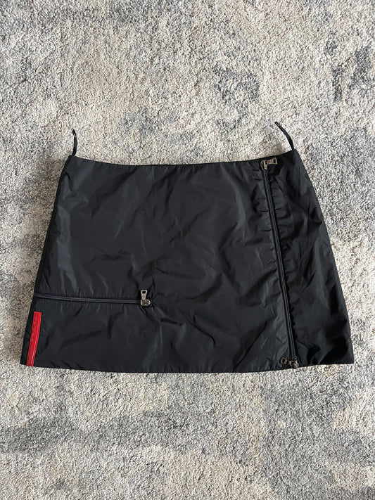 Prada SS1999 nylon multi-zip mini skirt